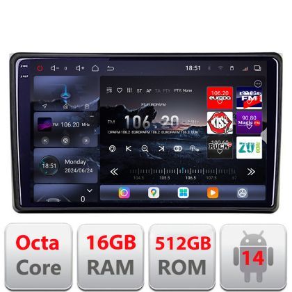Navigatie Audi A4 B6, A4 B7 2001-2007  Edotec Kit-050 8 core QLED 2K 16+512 360 Android Waze USB Navigatie Internet Youtube Radio v1