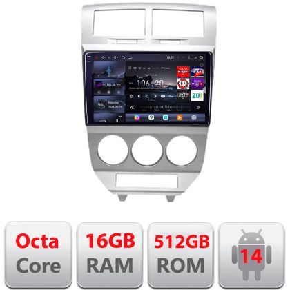 Navigatie Dodge Caliber 2006-2010 Edotec Kit-caliber-06 8 core QLED 2K 12+256GB 360 Android Waze USB Navigatie Internet Youtube Radio