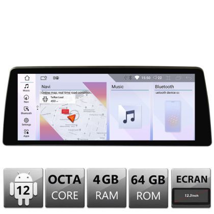 Navigatie BMW Seria 5 E60 2006-2012 cu ecran CIC Android ecran 10.25" 4+64 4G BT