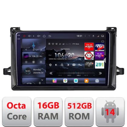 Navigatie Toyota Prius dupa 2015 Edotec Kit-TY50 8 core QLED 2K 16+512 360 Android Waze USB Navigatie Internet Youtube Radio