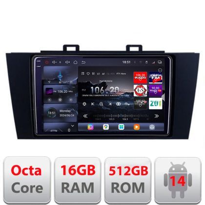 Navigatie Subaru Outback 2014-2019 sau Subaru XV 2017-2018 Edotec Kit-OUTBACK5 8 core QLED 2K 16+512 360 Android Waze USB Navigatie Internet Youtube Radio