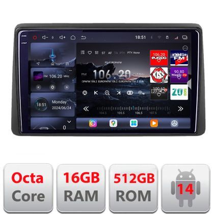 Navigatie Opel Movano Renault Master 2020- Android radio gps internet 8 core QLED 2K 16+512 360 Edotec V2