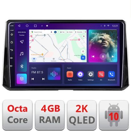 Navigatie Toyota Auris 2018- C-388 Android Octa Core Ecran 2K QLED GPS 4G 4+32GB 360 KIT-388+EDT-E410-2K