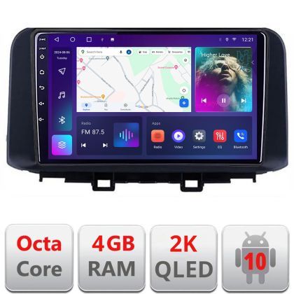 Navigatie HHyundai Kona C-1058 Android Octa Core Ecran 2K QLED GPS 4G 4+32GB 360 KIT-1058+EDT-E410-2K