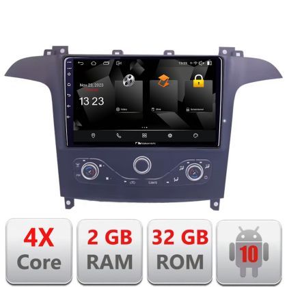 Navigatie Ford S-max 2006-2014 Nakamichi Android Ecran 720P Quad Core 2+32 carplay android auto NAM5230