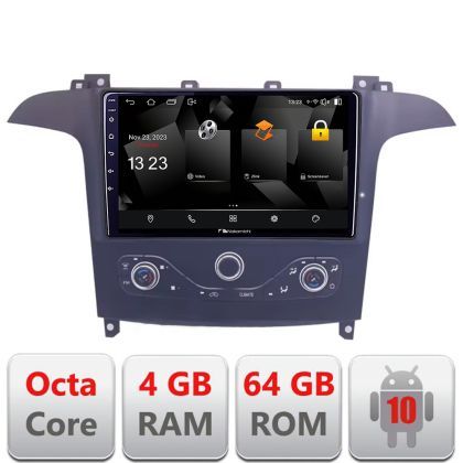 Navigatie Ford S-max 2006-2014 Nakamichi NAM5510 Qled Octa Core 720p 4+64 DSP 360 camera carplay android auto