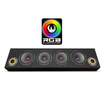 Cutie de difuzoare iluminate Phonix Gold 1700W ieșire SPL 2 x 4 OHM 4 x difuzoare midrange 2 x tweetere pro audio