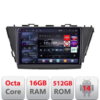 Navigatie Toyota Prius 5 Plus 2012-2020 Android radio gps internet 8 core QLED 2K 16+512 360 Edotec