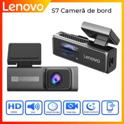 Camera DVR Lenovo S7 ecran 1.97 inch 1080 fata si 1080 spate Wifi Starlight night vision carcasa metal